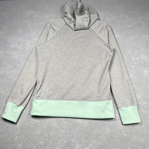 Nike Gray Green Hooded Sweatshirt Athletic Hooded Pockets Drawstring Size: M - Picture 13 of 15
